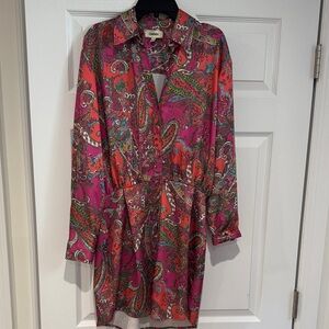 L'AGENCE Pink Paisley Dress